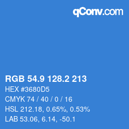 Color code: RGB 54.9 128.2 213 | qconv.com
