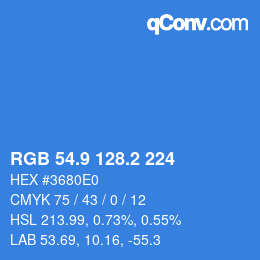 カラーコード: RGB 54.9 128.2 224 | qconv.com