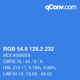 Color code: RGB 54.9 128.2 232 | qconv.com