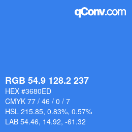 Color code: RGB 54.9 128.2 237 | qconv.com