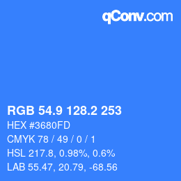 Color code: RGB 54.9 128.2 253 | qconv.com