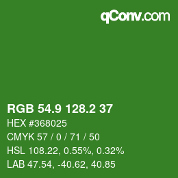 カラーコード: RGB 54.9 128.2 37 | qconv.com