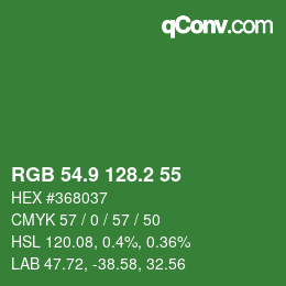カラーコード: RGB 54.9 128.2 55 | qconv.com