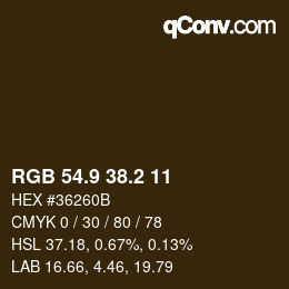 カラーコード: RGB 54.9 38.2 11 | qconv.com
