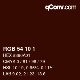 カラーコード: RGB 54 10 1 | qconv.com