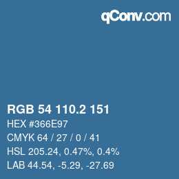 Color code: RGB 54 110.2 151 | qconv.com
