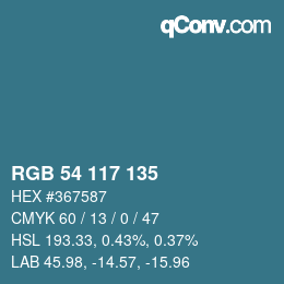 Code couleur: RGB 54 117 135 | qconv.com