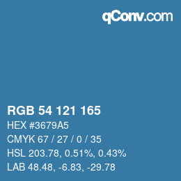 Color code: RGB 54 121 165 | qconv.com