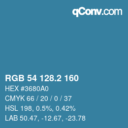 カラーコード: RGB 54 128.2 160 | qconv.com