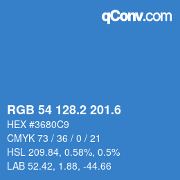 カラーコード: RGB 54 128.2 201.6 | qconv.com