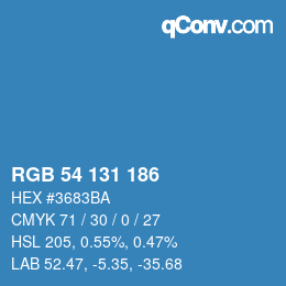 Código de color: RGB 54 131 186 | qconv.com