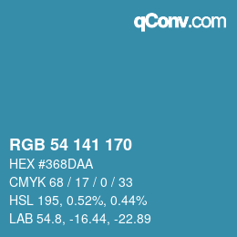 Color code: RGB 54 141 170 | qconv.com