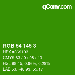 Color code: RGB 54 145 3 | qconv.com