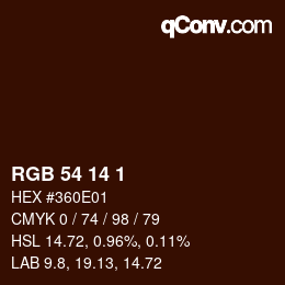 カラーコード: RGB 54 14 1 | qconv.com