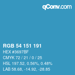 Color code: RGB 54 151 191 | qconv.com