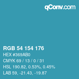 Farbcode: RGB 54 154 176 | qconv.com
