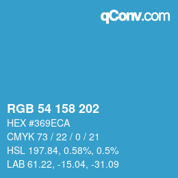 颜色代码: RGB 54 158 202 | qconv.com