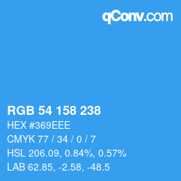 Color code: RGB 54 158 238 | qconv.com