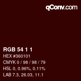 Color code: RGB 54 1 1 | qconv.com
