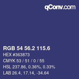 カラーコード: RGB 54 56.2 115.6 | qconv.com