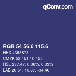 カラーコード: RGB 54 56.6 115.6 | qconv.com