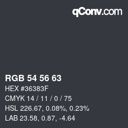 Code couleur: RGB 54 56 63 | qconv.com
