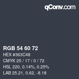 カラーコード: RGB 54 60 72 | qconv.com