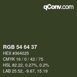 Color code: RGB 54 64 37 | qconv.com