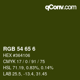 カラーコード: RGB 54 65 6 | qconv.com