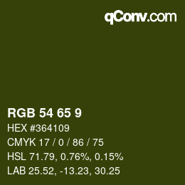 Color code: RGB 54 65 9 | qconv.com