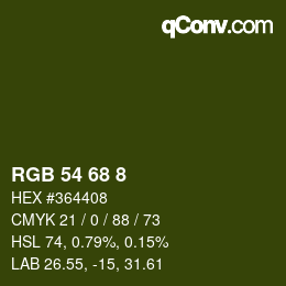 カラーコード: RGB 54 68 8 | qconv.com