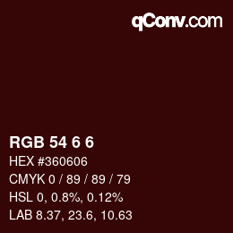 Color code: RGB 54 6 6 | qconv.com