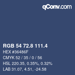 カラーコード: RGB 54 72.8 111.4 | qconv.com