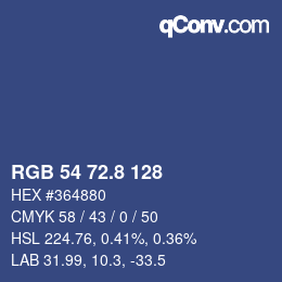 カラーコード: RGB 54 72.8 128 | qconv.com