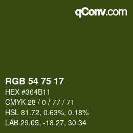 Farbcode: RGB 54 75 17 | qconv.com