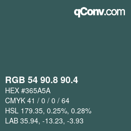 カラーコード: RGB 54 90.8 90.4 | qconv.com