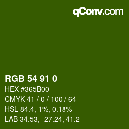 Color code: RGB 54 91 0 | qconv.com