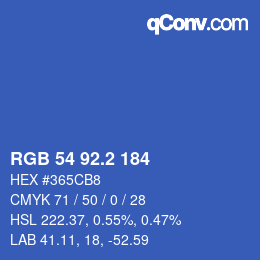 カラーコード: RGB 54 92.2 184 | qconv.com