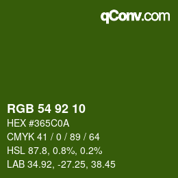 颜色代码: RGB 54 92 10 | qconv.com