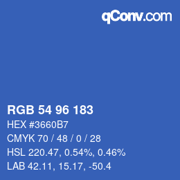 颜色代码: RGB 54 96 183 | qconv.com