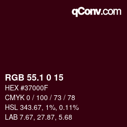 カラーコード: RGB 55.1 0 15 | qconv.com