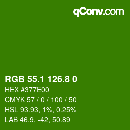 カラーコード: RGB 55.1 126.8 0 | qconv.com
