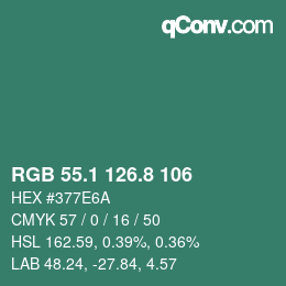 Color code: RGB 55.1 126.8 106 | qconv.com