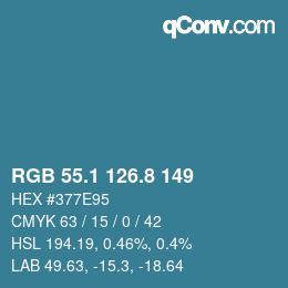 Color code: RGB 55.1 126.8 149 | qconv.com