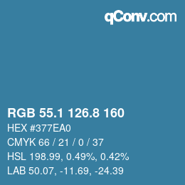Color code: RGB 55.1 126.8 160 | qconv.com