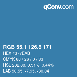 カラーコード: RGB 55.1 126.8 171 | qconv.com