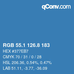 Color code: RGB 55.1 126.8 183 | qconv.com