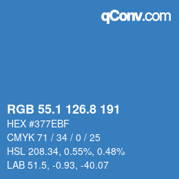 カラーコード: RGB 55.1 126.8 191 | qconv.com
