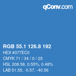 Color code: RGB 55.1 126.8 192 | qconv.com