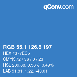 Farbcode: RGB 55.1 126.8 197 | qconv.com